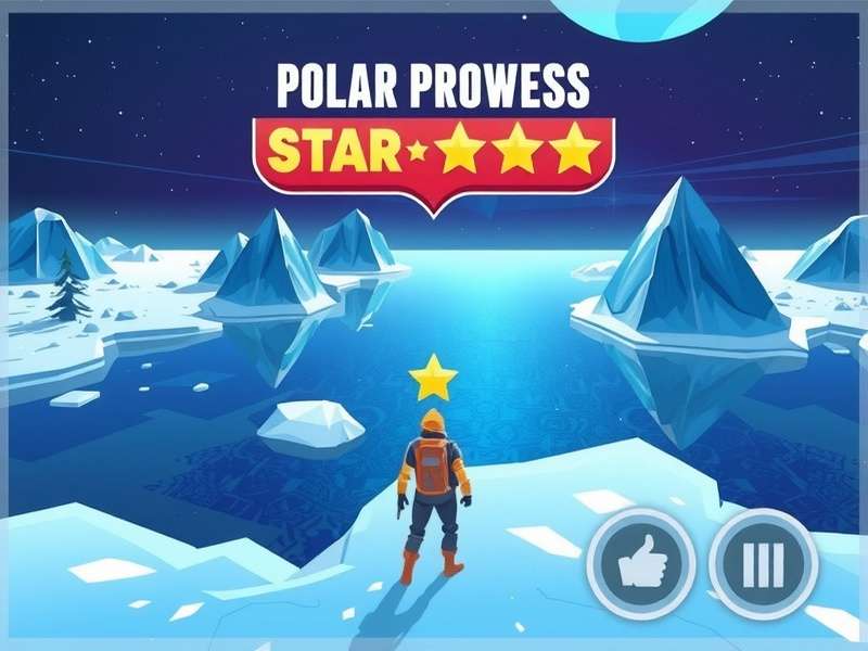 Polar Prowess Star game screenshot showing Arctic landscape with player character